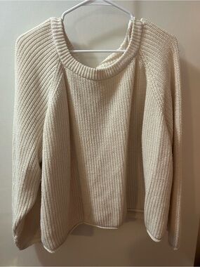 George Cream Ribbed Crewneck Sweater - Women
